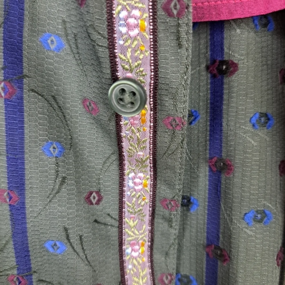 Robert Graham Men's L Long Sleeve Button-Up Shirt W/ Silk Trim & Placket - Picture 6 of 9